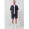 QS regular gestreepte casual short donkerblauw