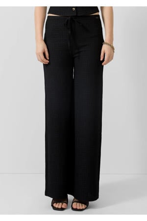 straight regular waist casual broek zwart