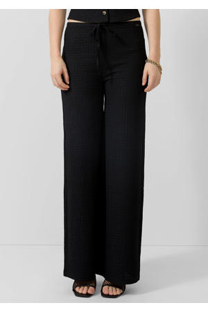 straight regular waist casual broek zwart