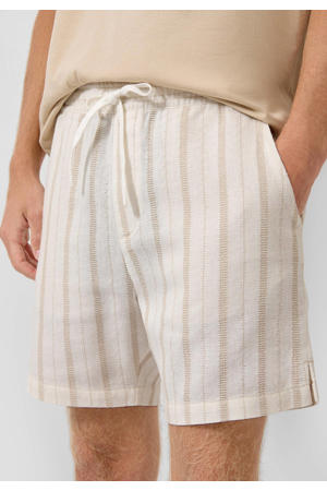 regular gestreepte casual short beige