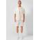 QS regular gestreepte casual short beige