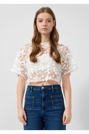 kanten cropped top wit