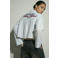 HYPEDROP gestreepte blouse met backprint lichtblauw