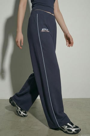 regular waist casual broek donkerblauw