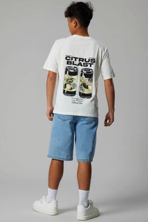 T-shirt met backprint ecru