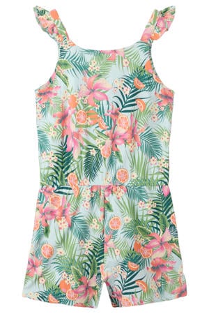 gebloemde regular playsuit lichtblauw