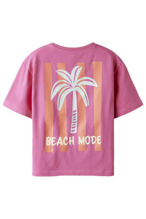 T-shirt met backprint roze