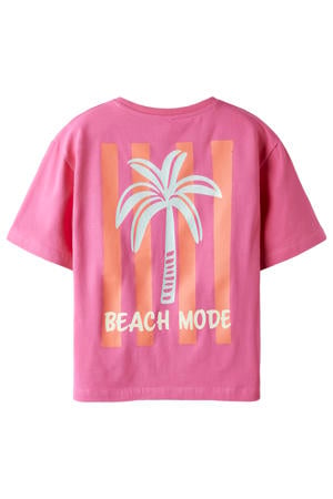 T-shirt met backprint roze