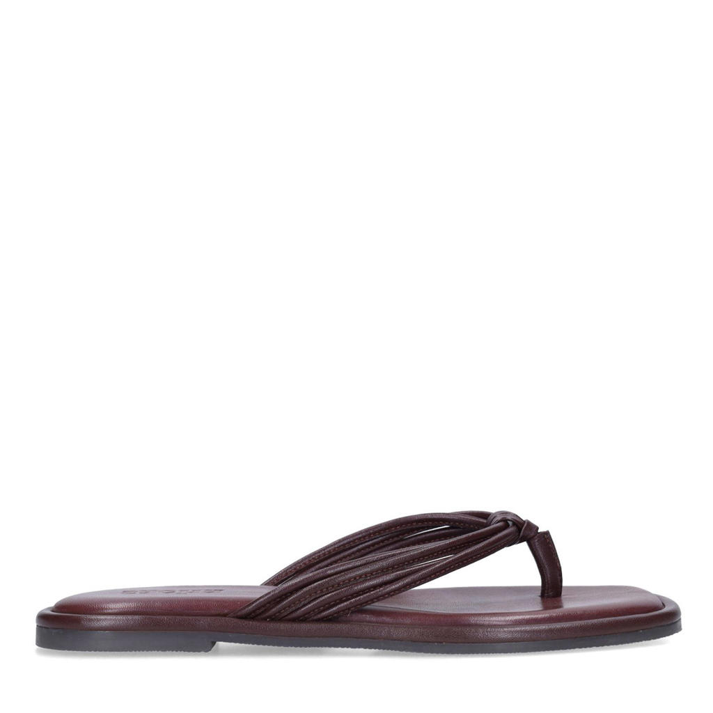 Bordeaux dames Sacha leren teenslippers