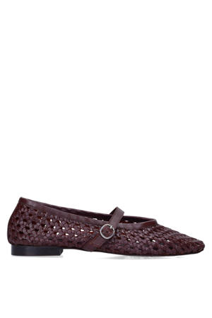 leren ballerina's bordeaux