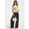 ONLY T-shirt met backprint geel