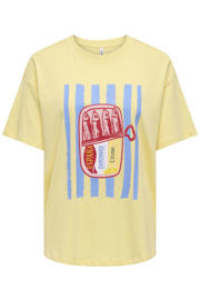 thumbnail: ONLY T-shirt met backprint geel