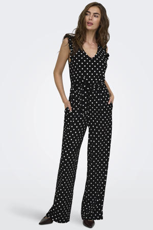 jumpsuit met stippen zwart