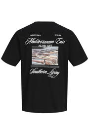 thumbnail: JACK & JONES ORIGINALS relaxed T-shirt met backprint zwart