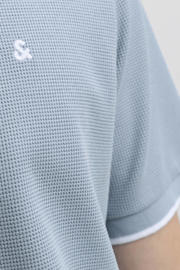thumbnail: JACK & JONES ESSENTIALS regular polo met textuur lichtblauw