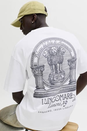 relaxed T-shirt met backprint wit