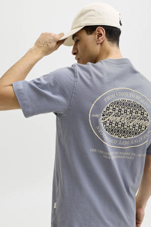 regular T-shirt met backprint paars
