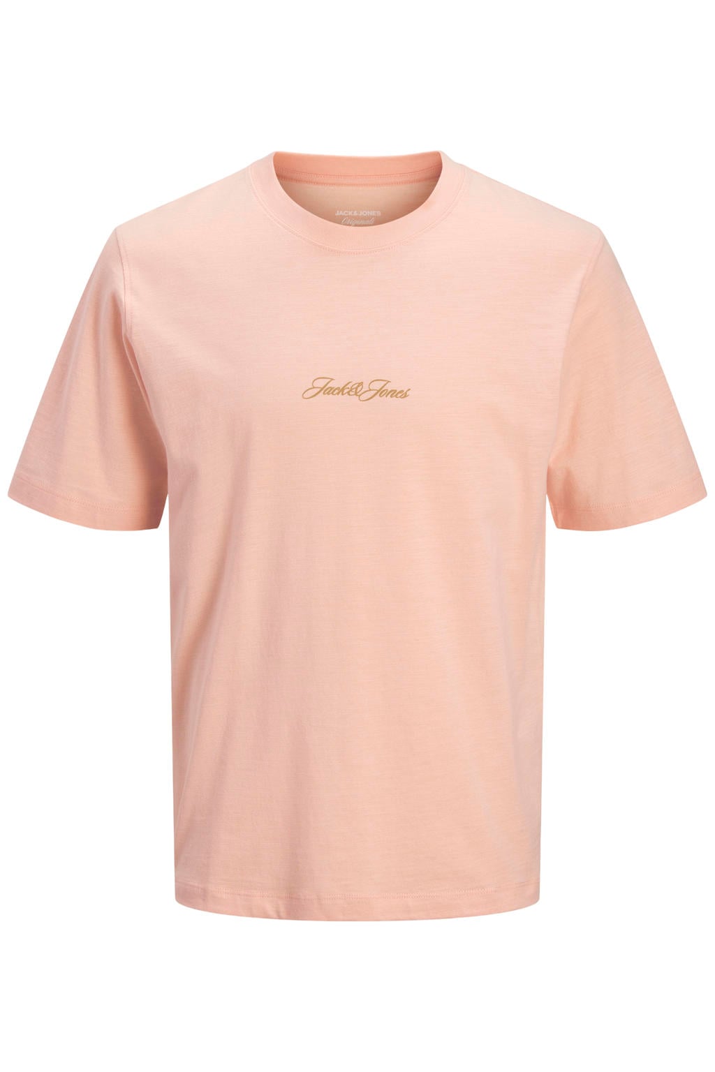 JACK & JONES ORIGINALS regular T-shirt met backprint lichtroze