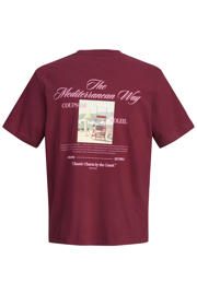thumbnail: JACK & JONES ORIGINALS relaxed T-shirt met backprint donkerrood