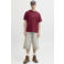 JACK & JONES ORIGINALS relaxed T-shirt met backprint donkerrood