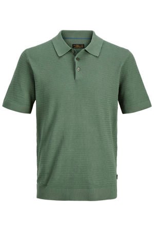 regular polo groen gebreid