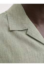 thumbnail: JACK & JONES ESSENTIALS linnen relaxed gebreid overhemd - groen