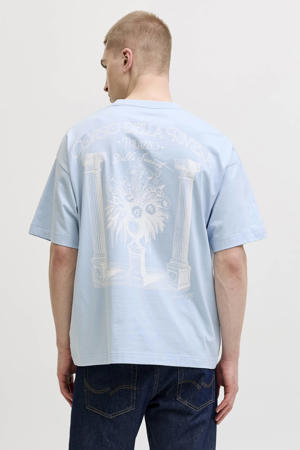 relaxed T-shirt met backprint lichtblauw