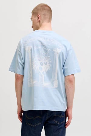 relaxed T-shirt met backprint lichtblauw