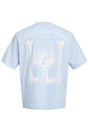 relaxed T-shirt met backprint lichtblauw