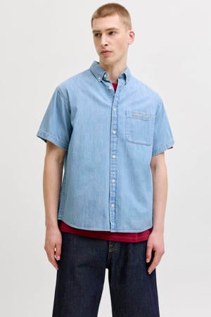 relaxed casual overhemd light blue denim
