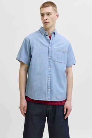 relaxed casual overhemd light blue denim