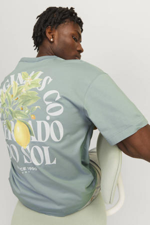 oversized T-shirt met backprint groen