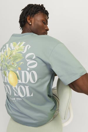 oversized T-shirt met backprint groen