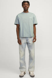 thumbnail: Groene heren JACK & JONES ORIGINALS oversized T-shirt van katoen met backprint, korte mouwen en ronde hals