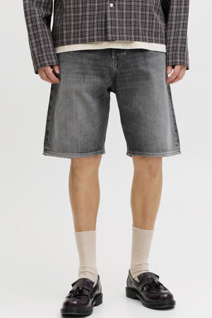baggy fit denim short - zwart