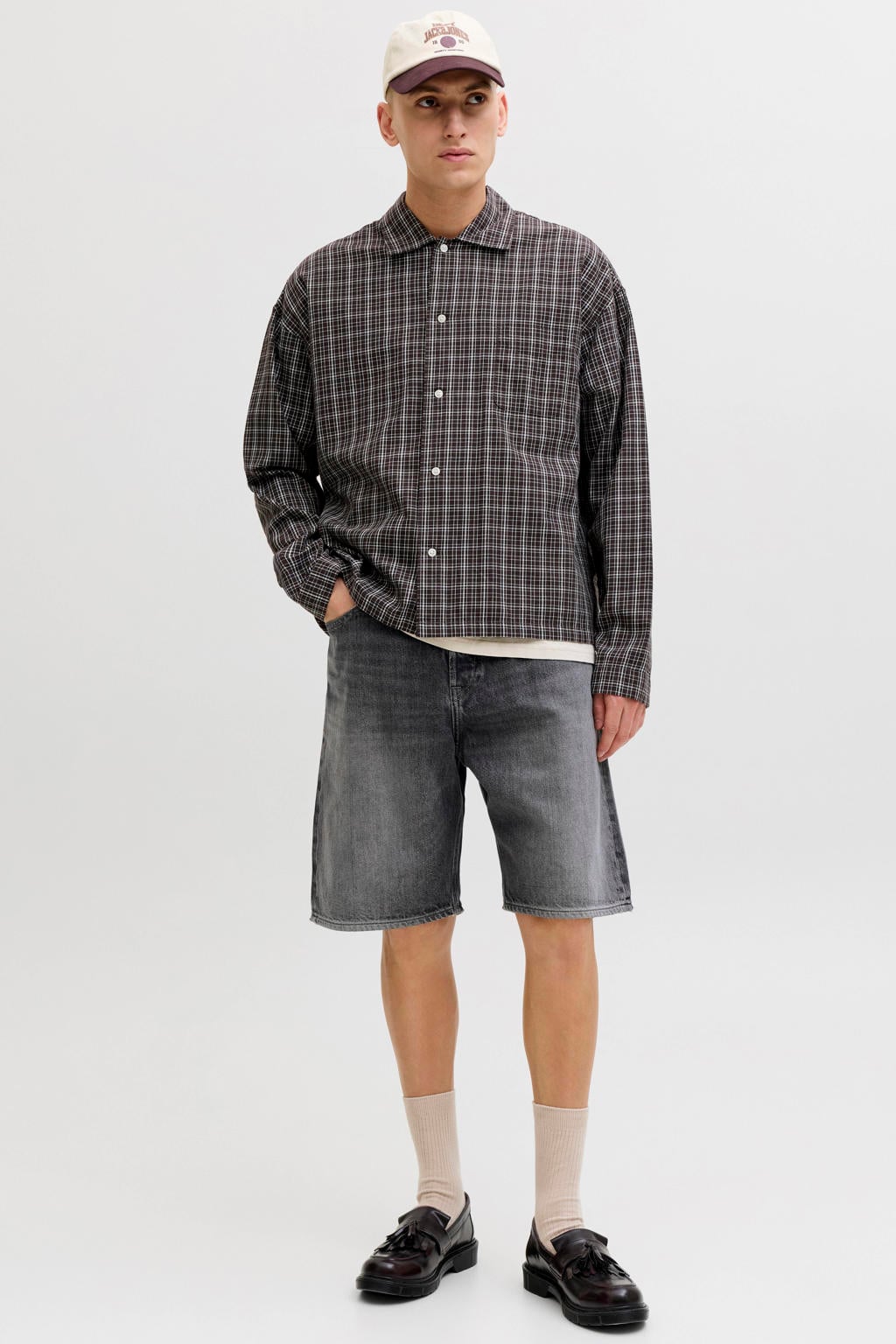 JACK & JONES JEANS INTELLIGENCE baggy fit denim short - zwart