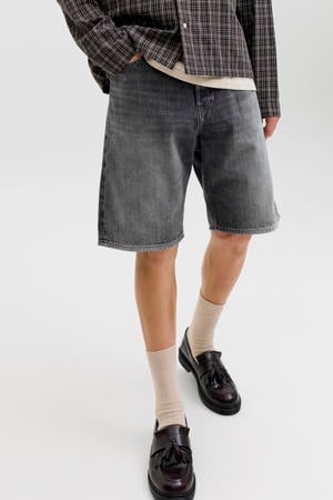 baggy fit denim short - zwart