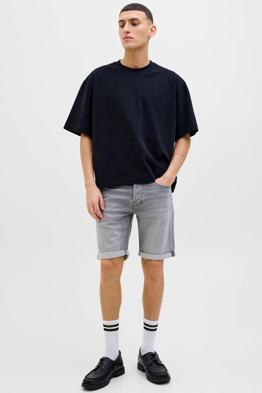 JACK & JONES JEANS INTELLIGENCE JJIRICK JJICON denim regular short grey denim