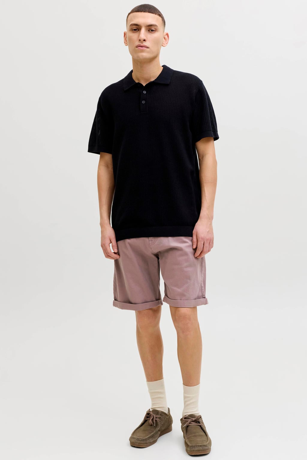 JACK & JONES PANTS STUDIO JPSTRICK regular casual short oudroze