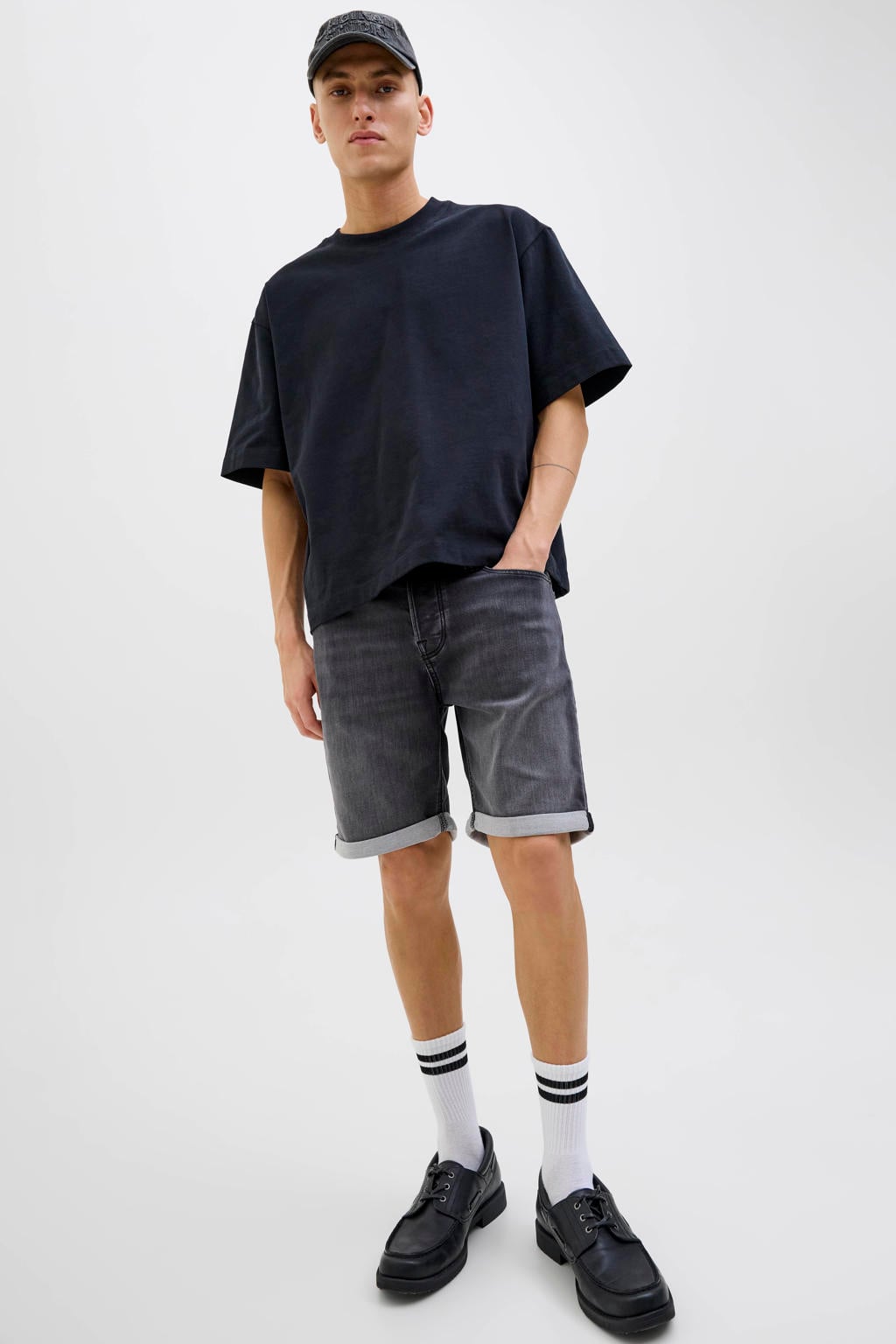 JACK & JONES JEANS INTELLIGENCE regular fit denim short - 062 black denim