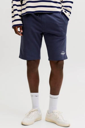 JPSTGORDON regular sweatshort donkerblauw