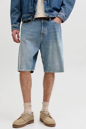 baggy fit denim short - mediumblauw