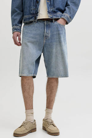 baggy fit denim short - mediumblauw