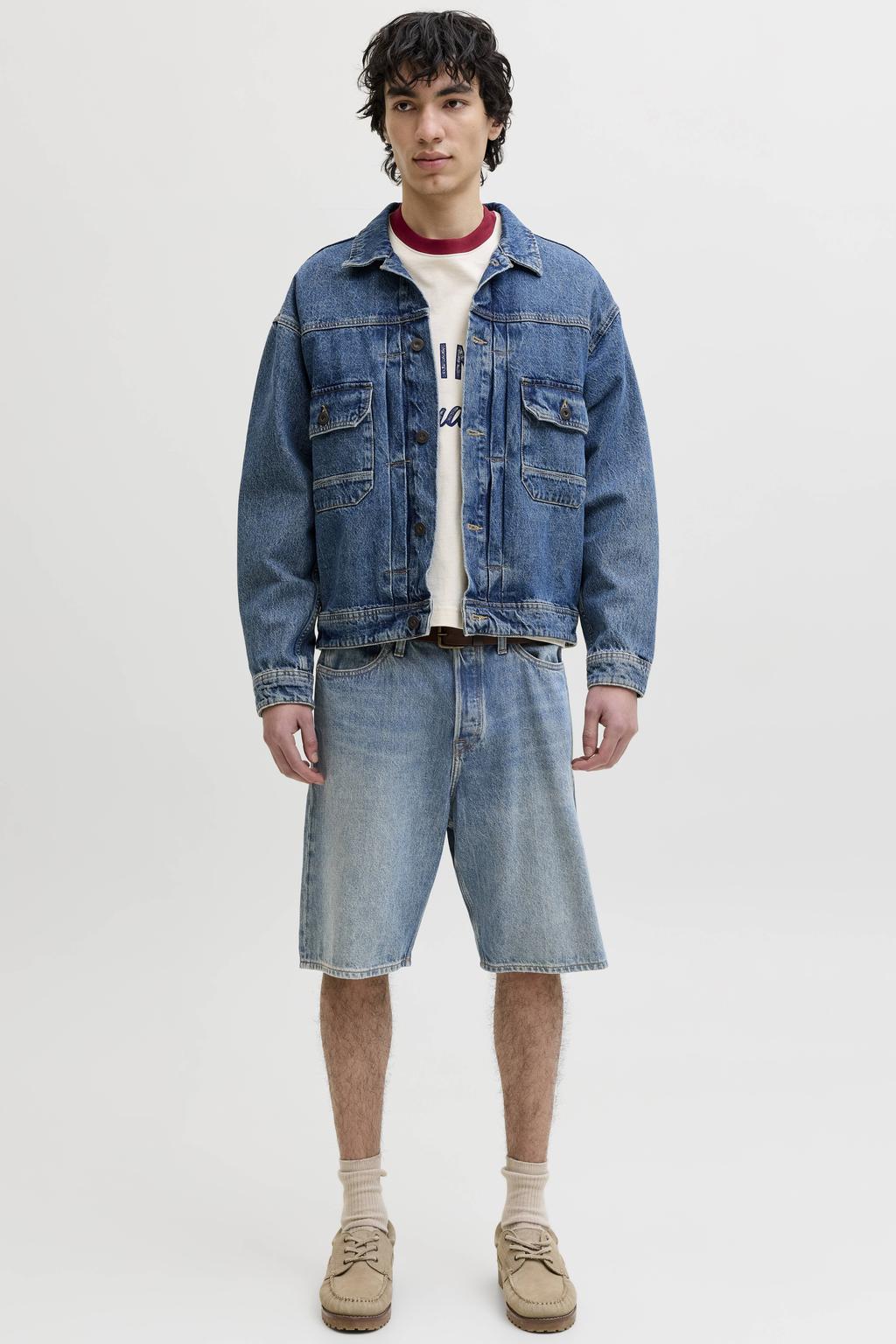 JACK & JONES JEANS INTELLIGENCE baggy fit denim short - mediumblauw