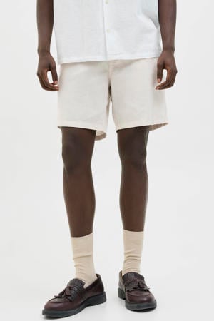 JPSTACE relaxed chino short met linnen ecru