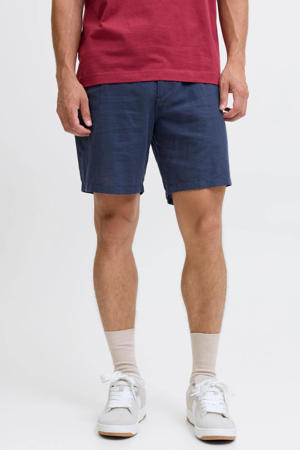 JPSTACE relaxed chino short met linnen donkerblauw