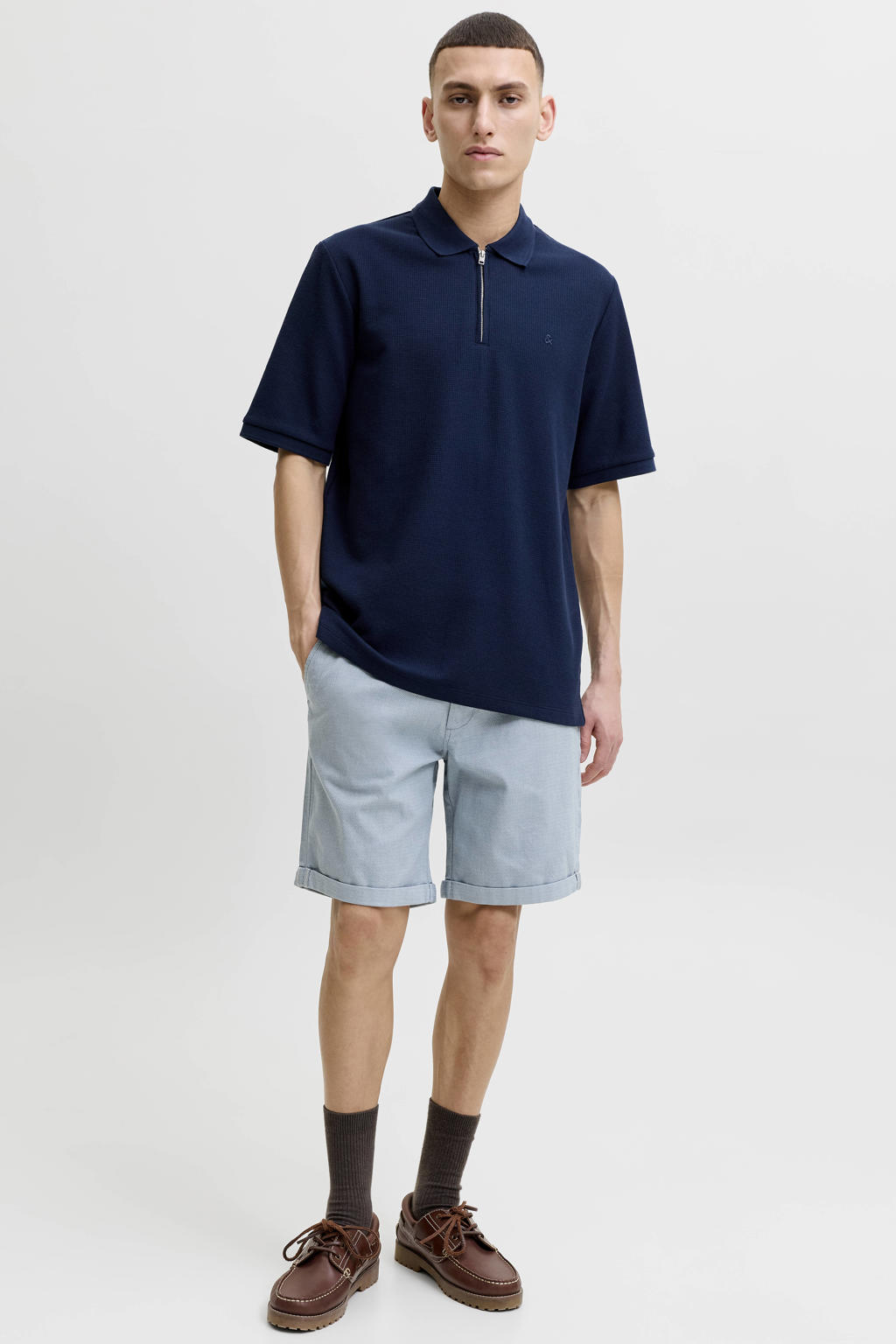 JACK & JONES PANTS STUDIO JPSTFURY regular chino short blauw