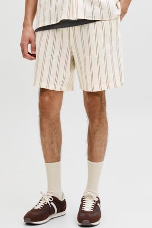 JPSTJAIDEN relaxed gestreepte casual short gebreid ecru