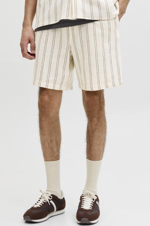 JPSTJAIDEN relaxed gestreepte casual short gebreid ecru