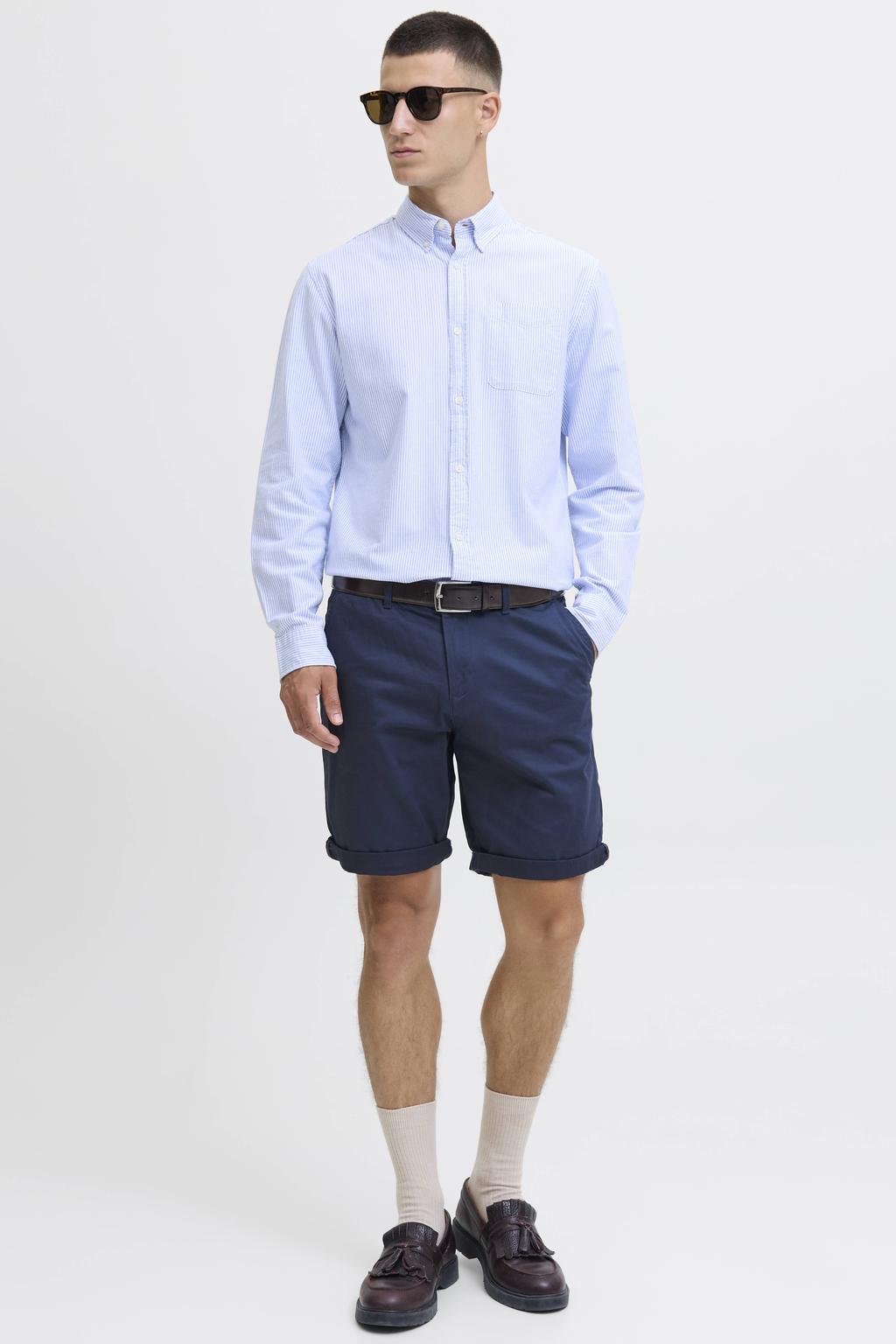 JACK & JONES PANTS STUDIO JPSTBOWIE regular chino short donkerblauw